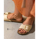 Birkenstock madrid big buckle ecru